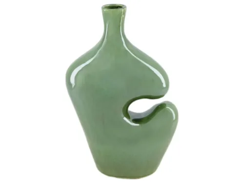 Decofinder, Decofinder Vase Keramik, Grün H: 29 cm  | Schubiger Möbel