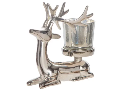 Gilde, Gilde Kerzenständer Hirsch, Aksel, Gold H: 14 cm  | Schubiger Möbel