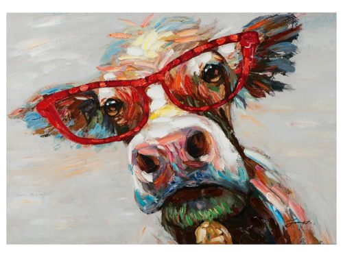 image LAND Bild Bunte Kuh mit Brille  | Schubiger Möbel