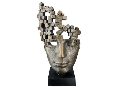 Gilde, Gilde Figur Gesicht, Male Mask, Bronze H: 30 cm  | Schubiger Möbel