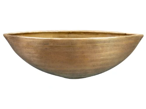 Decofinder, Decofinder Pflanzengefäss Rowen, Schifftopf, Gold B: 43 cm  | Schubiger Möbel