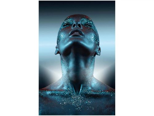 image LAND Digitaldruck Blaue Frau H: 120 cm Blau | Schubiger Möbel