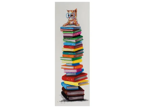 image LAND Bild Katze Auf Einem Bücherstapel  | Schubiger Möbel