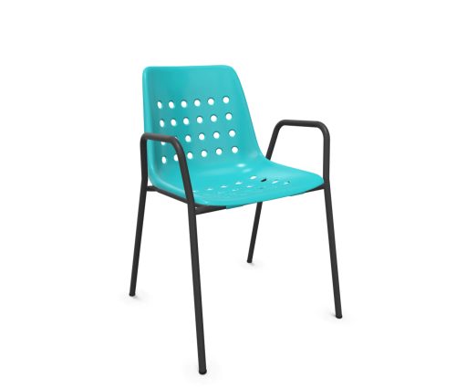 Schubiger Möbel, Schaffner Schalen-Stuhl Bermuda mit Armlehne Blau | Schubiger Möbel