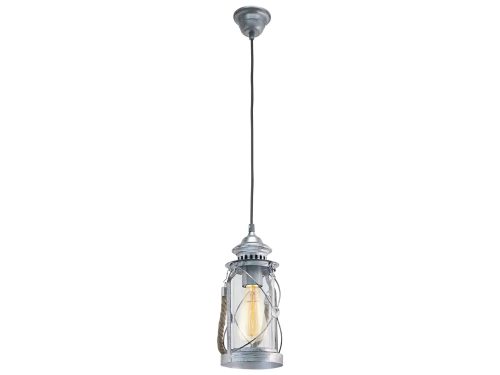 Eglo, Eglo Pendellampe Bradford Silber Stahl 14 cm 110 cm - Farbe: antiksilber - Pendellampe