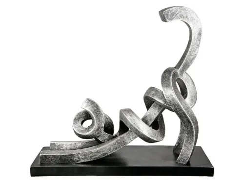 Gilde, Gilde Figur Stetching, Katze, Silber H: 29 cm  | Schubiger Möbel