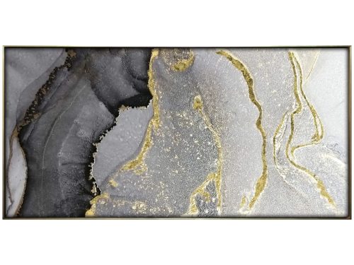 image LAND Digitaldruck auf Glas Abstrakt in Grau und Gold Gelb | Schubiger Möbel