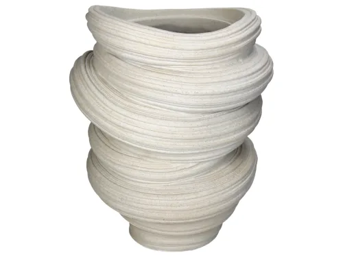 LIVIQUE, Vase Myko Beige Kunstharz 32.6 cm - Material: Polyresin - Vase