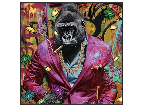 image LAND Gemälde Gentleman Pink Gorilla  | Schubiger Möbel
