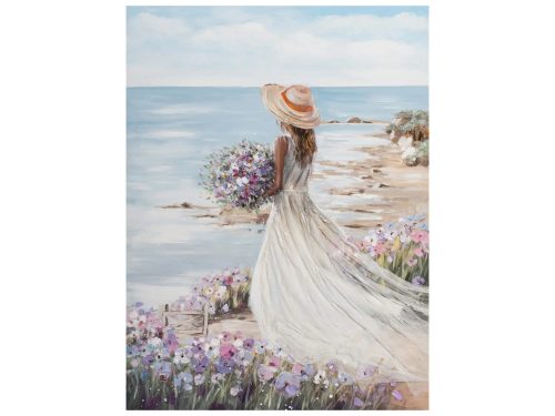 image LAND Bild Frau am Strand im Weissem Kleid 2  | Schubiger Möbel