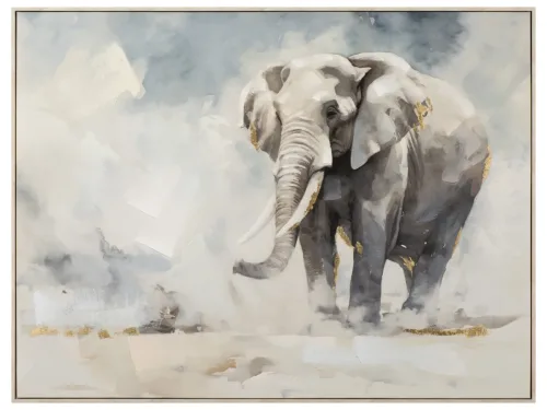 image LAND Gemälde Sand Coloured Elephant  | Schubiger Möbel