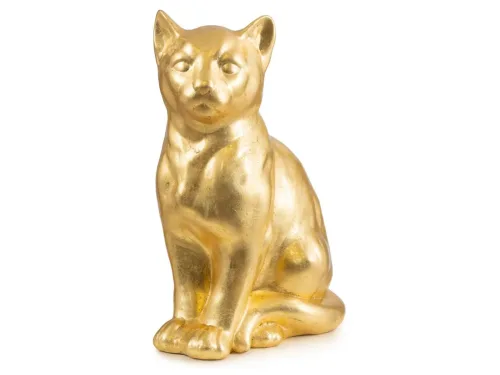 Abhika, Abhika Figur Katze Sitzend Gold H: 41 cm  | Schubiger Möbel