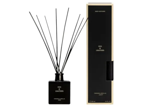 Cereria Mollá, Cereria Mollá Diffuser mit Duftstäbchen Oud & Leather (100ml)