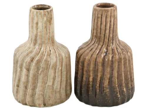 Decofinder, Decofinder Vase Keramik Braun H: 12 cm  | Schubiger Möbel