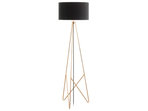 LIVIQUE, Stehlampe Camporale Schwarz Stahl/Stoff 154 cm - Stehlampe