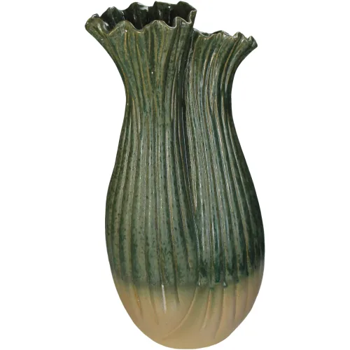 LIVIQUE, Vase Myko Grün Steingut 53.5 cm - Vase