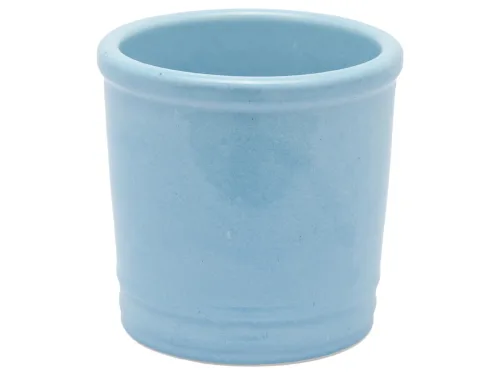 Edg, Edg Pflanzengefäss Übetopf Keramik Hellblau H: 18 cm  | Schubiger Möbel