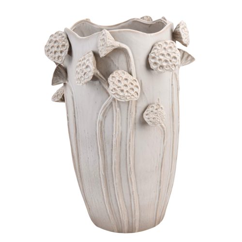 LIVIQUE, Vase Myko Weiss Steingut 35 cm - Vase