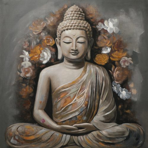 image LAND Gemälde Flowered Buddha  | Schubiger Möbel