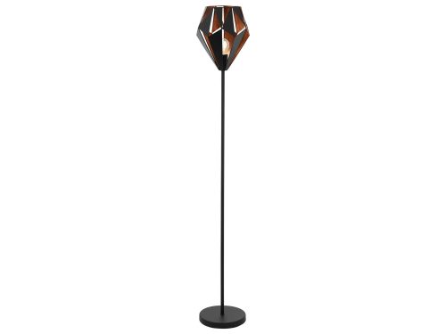Eglo, Eglo Stehlampe Carlton 1 Schwarz Stahl 26 cm 152.5 cm - Farbe: kupfer - LED - Stehlampe- LED Energiesparlampe