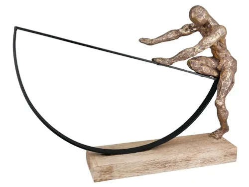 Gilde, Gilde Figur Uphil, Mannmotiv, Bronze H: 30 cm  | Schubiger Möbel