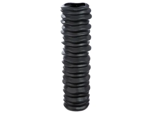 Gilde, Gilde Vase Rillo Keramik Schwarz H: 58 cm  | Schubiger Möbel