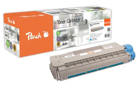 Peach, Peach O4332/36/38 Toner cy ersetzt OKI 43324423 für z.B. OKI C 5900, OKI C 5500 N, OKI C 5550 MFP, OKI C 5550 n MFP, OKI C 5800, OKI C 5800 DN