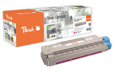 Peach, Peach O4332/36/38 Toner ma ersetzt OKI 43324422 für z.B. OKI C 5900, OKI C 5500 N, OKI C 5550 MFP, OKI C 5550 n MFP, OKI C 5800, OKI C 5800 DN