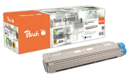 Peach, Peach O440591 Toner bk ersetzt OKI 44059108 für z.B. OKI C 810 CDTN, OKI C 810 DN, OKI C 810 N, OKI C 830 CDTN, OKI C 830 DN, OKI C 830 DTN