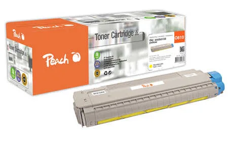Peach, Peach O440591 Toner ye ersetzt OKI 44059105 für z.B. OKI C 810 CDTN, OKI C 810 DN, OKI C 810 N, OKI C 830 CDTN, OKI C 830 DN, OKI C 830 DTN