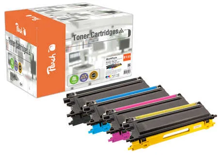 Peach, Peach B135 4 Toner XL (bk, c/m/y) ersetzt Brother TN-135 für z.B. Brother DCP -9040 CN, Brother DCP -9042 CDN, Brother DCP -9042 CN