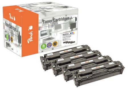 Peach, Peach HP 304 A 4 Toner (bk, c/m/y) ersetzt HP No. 304A, CC530A, CC531A, CC532A, CC533A für z.B. HP Color LaserJet CM 2300