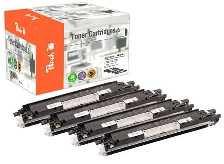 Peach, Peach HP 126 A 4 Toner (bk, c/m/y) ersetzt HP No. 126A, CE310A, CE311A, CE312A, CE313A für z.B. HP TopShot LaserJet Pro M 275 nw