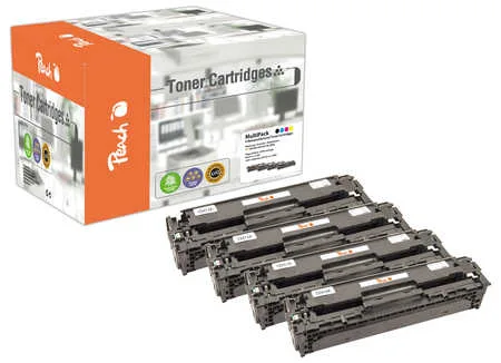Peach, Peach HP 305 A 4 Toner (bk, c/m/y) ersetzt HP No. 305A, CE410A, CE411A, CE412A, CE413A für z.B. HP LaserJet Pro 300 color M 351 A