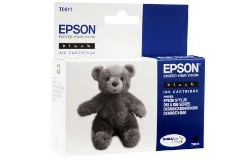 Epson, Epson E611BK Druckerpatronen bk - Epson T0611BK, C13T06114010 für z.B. Epson Stylus D 68, Epson Stylus D 68 PE, Epson Stylus D 88
