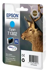 Epson, Epson E130 Druckerpatronen XL cy - Epson T1302 c, C13T13024010 für z.B. Epson Stylus SX 525 WD, Epson Stylus Office B 42 WD, Epson Stylus SX 535 WD