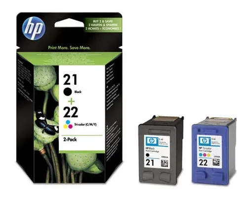 HP, HP H21 Druckerpatronen bk - HP No. 21, No. 22, SD367AE für z.B. HP DeskJet 3910, HP DeskJet 3915, HP DeskJet 3920, HP DeskJet 3940, HP DeskJet 3950