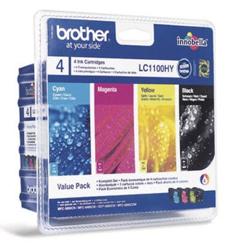 Brother, Brother LC1100HYVALBP Original Tintenpatrone LC1100HYVALBP Schwarz, cyan, magenta, gelb 4 Stück Multipack