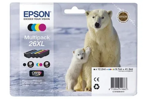 Epson, Epson E26XL Druckerpatronen XL bk - Epson No. 26XL, C13T26364010 für z.B. Epson Expression Premium XP -510, Epson Expression Premium XP -520