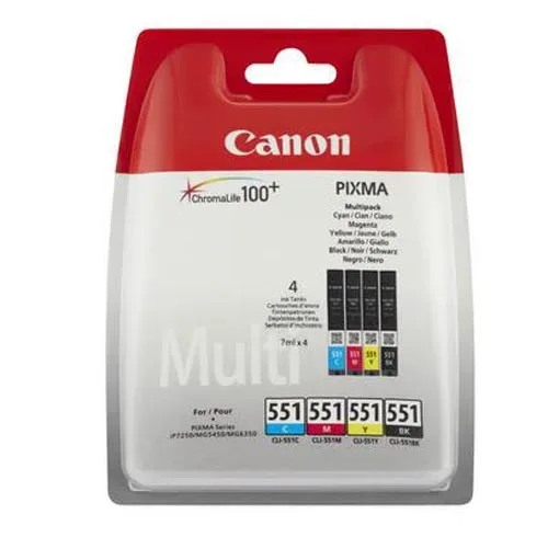 Canon, Canon C551PA Druckerpatronen (bk, c/m/y) - Canon CLI-551PA, 6509B009 für z.B. Canon Pixma IP 7200, Canon Pixma MX 925, Canon Pixma IP 7250