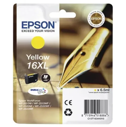 Epson, Epson E16XLy Druckerpatronen XL ye - Epson No. 16XL y, C13T16344010 für z.B. Epson WorkForce WF -2010 W, Epson WorkForce WF -2500