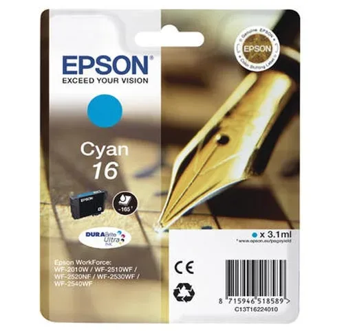 Epson, Epson E16c Druckerpatronen cy - Epson No. 16 c, C13T16224010 für z.B. Epson WorkForce WF -2010 W, Epson WorkForce WF -2500