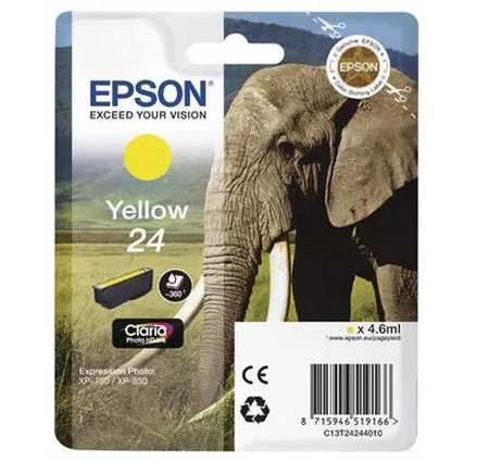 Epson, Epson E24y Druckerpatronen ye - Epson No. 24 y, C13T24244010 für z.B. Epson Expression Photo XP -55, Epson Expression Photo XP -750