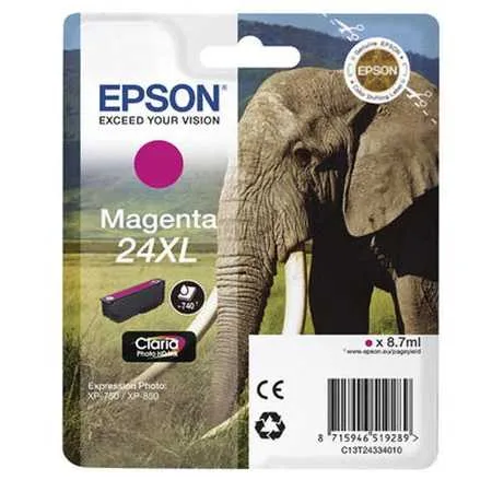 Epson, Epson E24XLm Druckerpatronen XL ma - Epson No. 24XL m, C13T24334010 für z.B. Epson Expression Photo XP -55, Epson Expression Photo XP -750