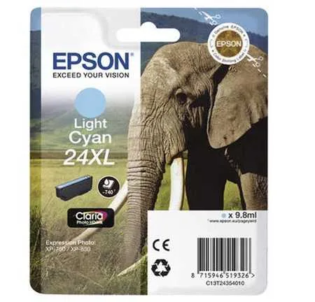 Epson, Epson E24XLlc Druckerpatronen XL cyli - Epson No. 24XL lc, C13T24354010 für z.B. Epson Expression Photo XP -55, Epson Expression Photo XP -750