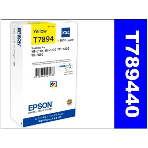 Epson, Epson E79XXLy Druckerpatronen XL ye - Epson No. 79XXL y, C13T78944010 für z.B. Epson WorkForce Pro WF -5100, Epson WorkForce Pro WF -5110 DW