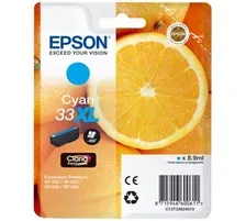 Epson, Epson E33 Druckerpatronen XL cy - Epson T3362, No. 33XL c, C13T33624010 für z.B. Epson Expression Premium XP -530, Epson Expression Premium XP -630