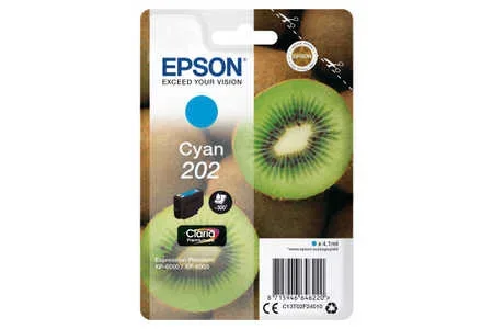 Epson, Epson E2F2 Druckerpatronen cy - Epson T02F2, No. 202 c, C13T02F24010 für z.B. Epson Expression Premium XP -6000, Epson Expression Premium XP -6005