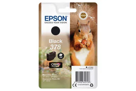 Epson, Epson E378/478 Druckerpatronen bk - Epson T3781, No. 378 bk, C13T37814010 für z.B. Epson Expression Photo HD XP -15000