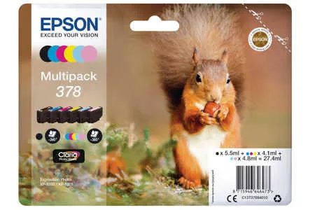 Epson, Epson E378/478 Druckerpatronen (bk, cy, cyph, ma, maph, ye) - Epson T3788, No. 378, C13T37884010 für z.B. Epson Expression Photo XP -8000